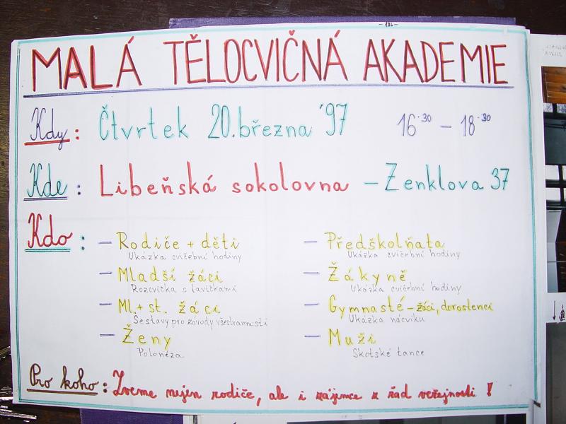 Ve�ejn� cvi�ebn� hodina Sokola Praha-Libe� - 20.3.1997