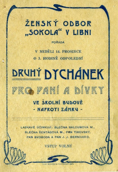 Archiv Sokola Libe� - �innost �len�, Slety